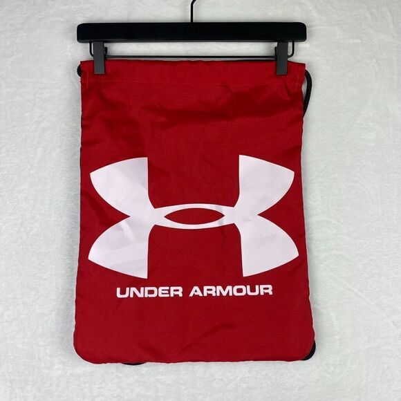 Under Armour Drawstring Backpack Mens One Size Red Black Outdoors Sackpack - Picture 1 of 8